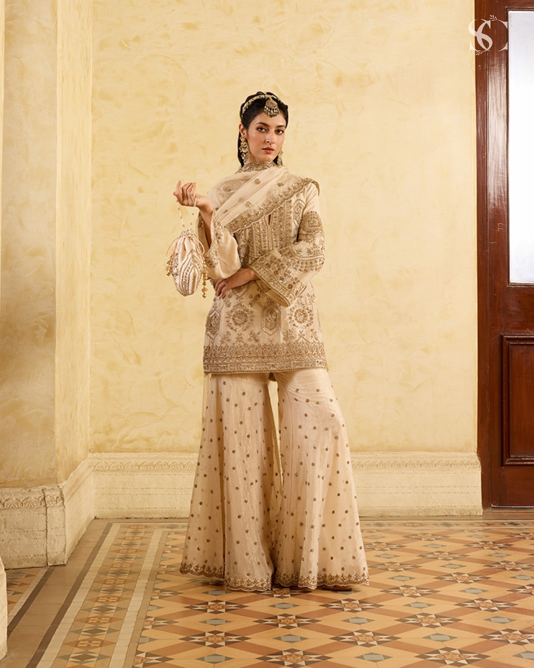 Festival Special Chinon silk Top and Plazo with Dupatta