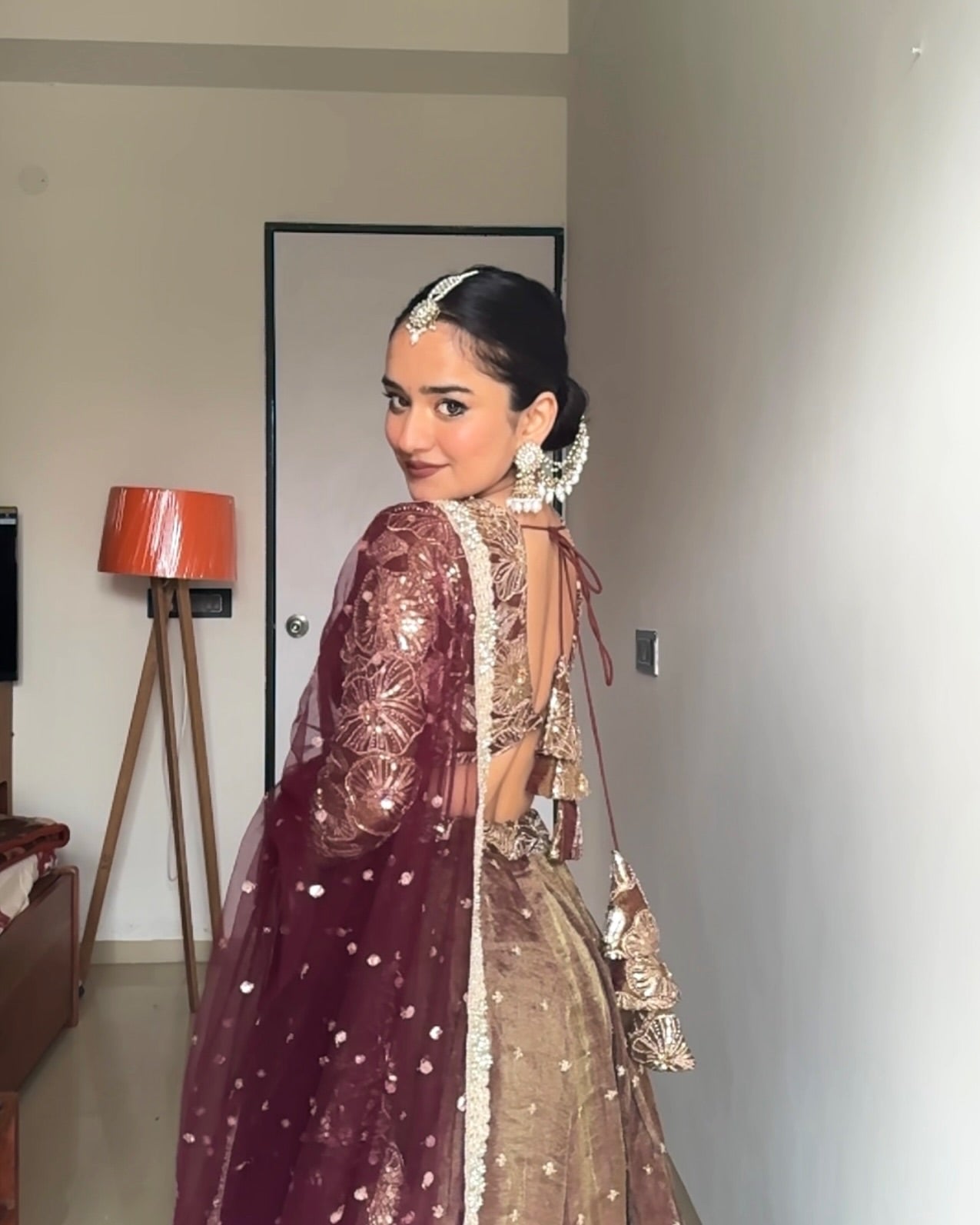 Trending Golden lehenga set