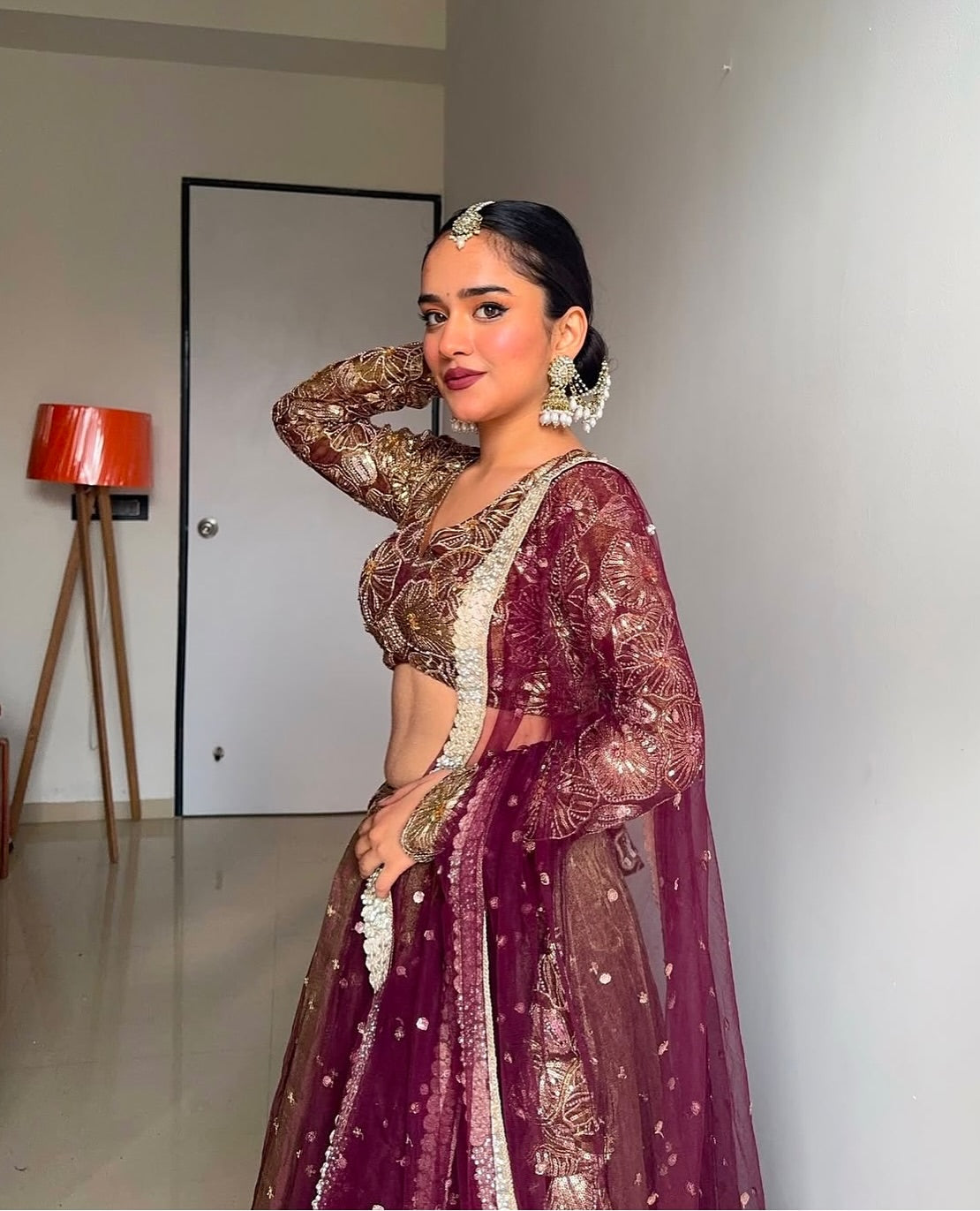 Trending Golden lehenga set