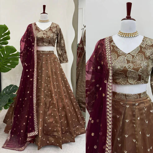 Trending Golden lehenga set