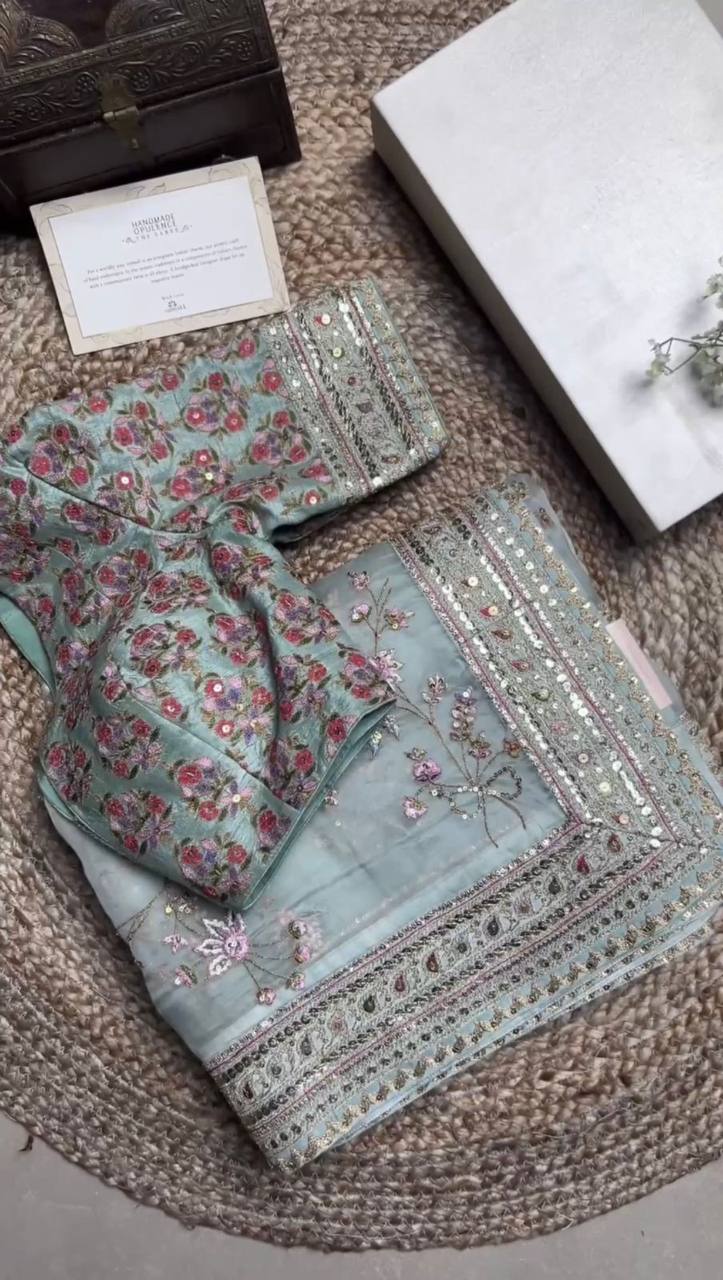 Presenting Heavy Organza Silk Saree