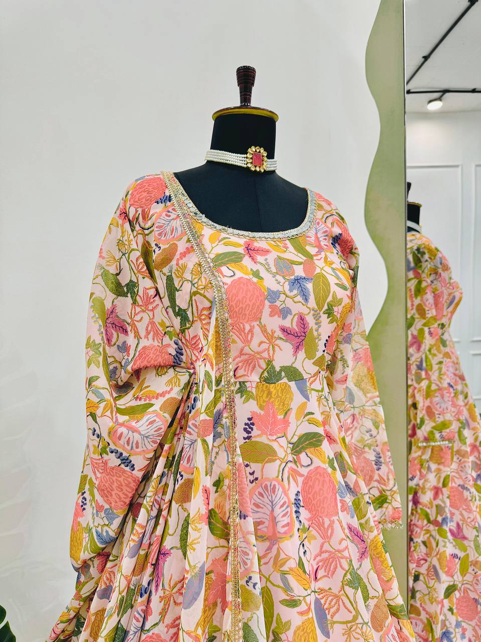 Presenting New Designer Printed Anarkali Suit Set