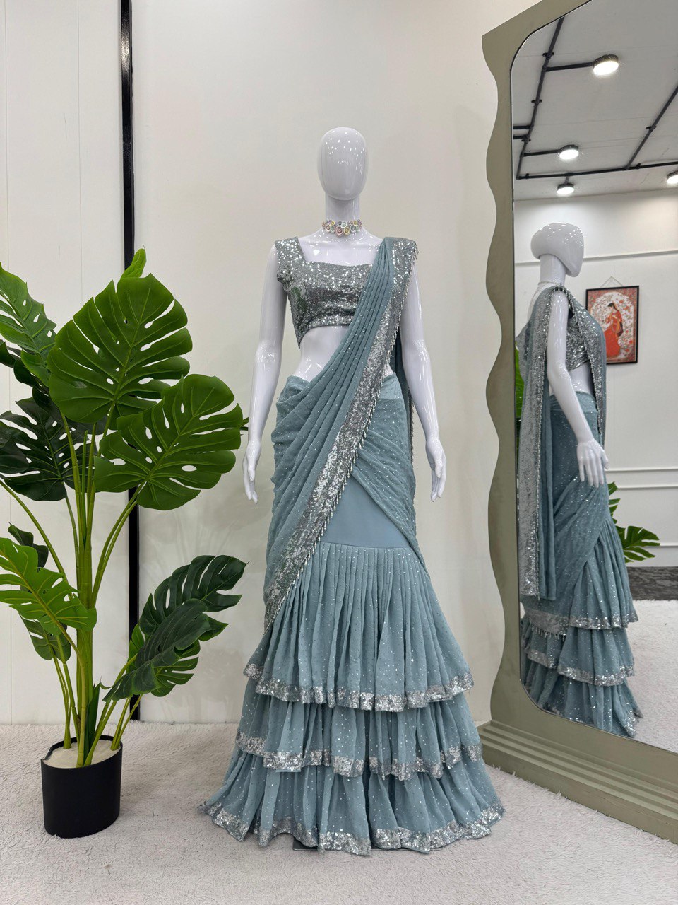 Presenting Ready to wear Lehenga saree with Two Color