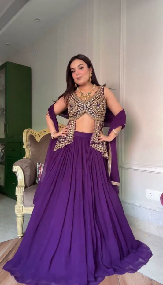 TRENDING DESIGNER PURPLE LEHENGA