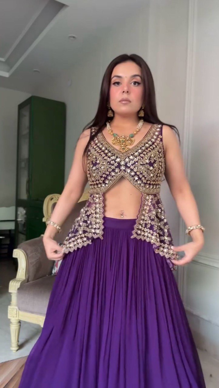 TRENDING DESIGNER PURPLE LEHENGA