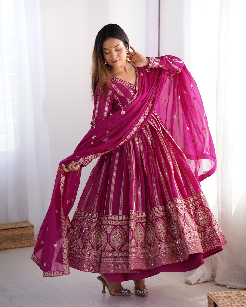 Trending  Sequence work Anarkali Gown