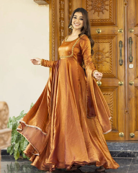 NEW FANDY SILK ANARKALI GOWN