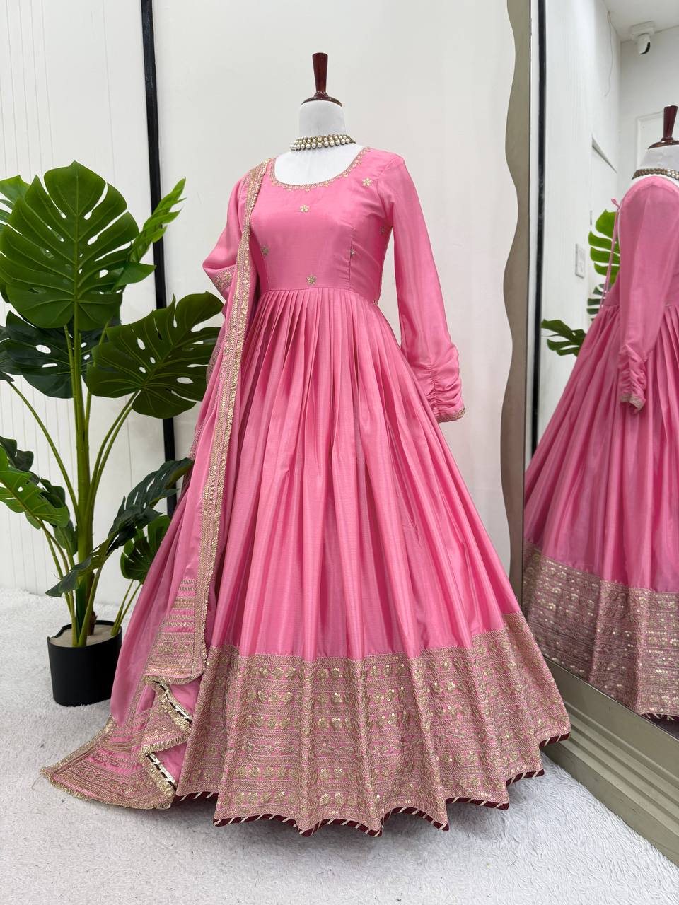 Trending Chinon Anarkali Suit