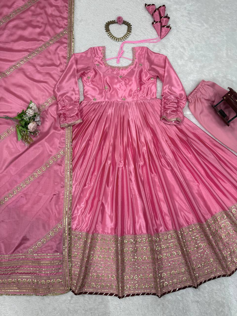 Trending Chinon Anarkali Suit