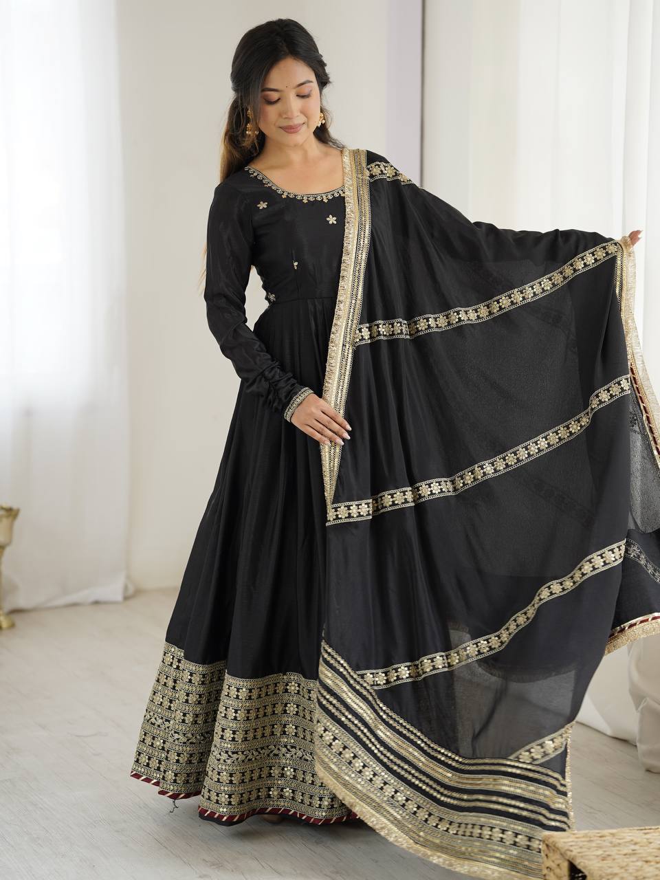 Trending Chinon Anarkali Suit
