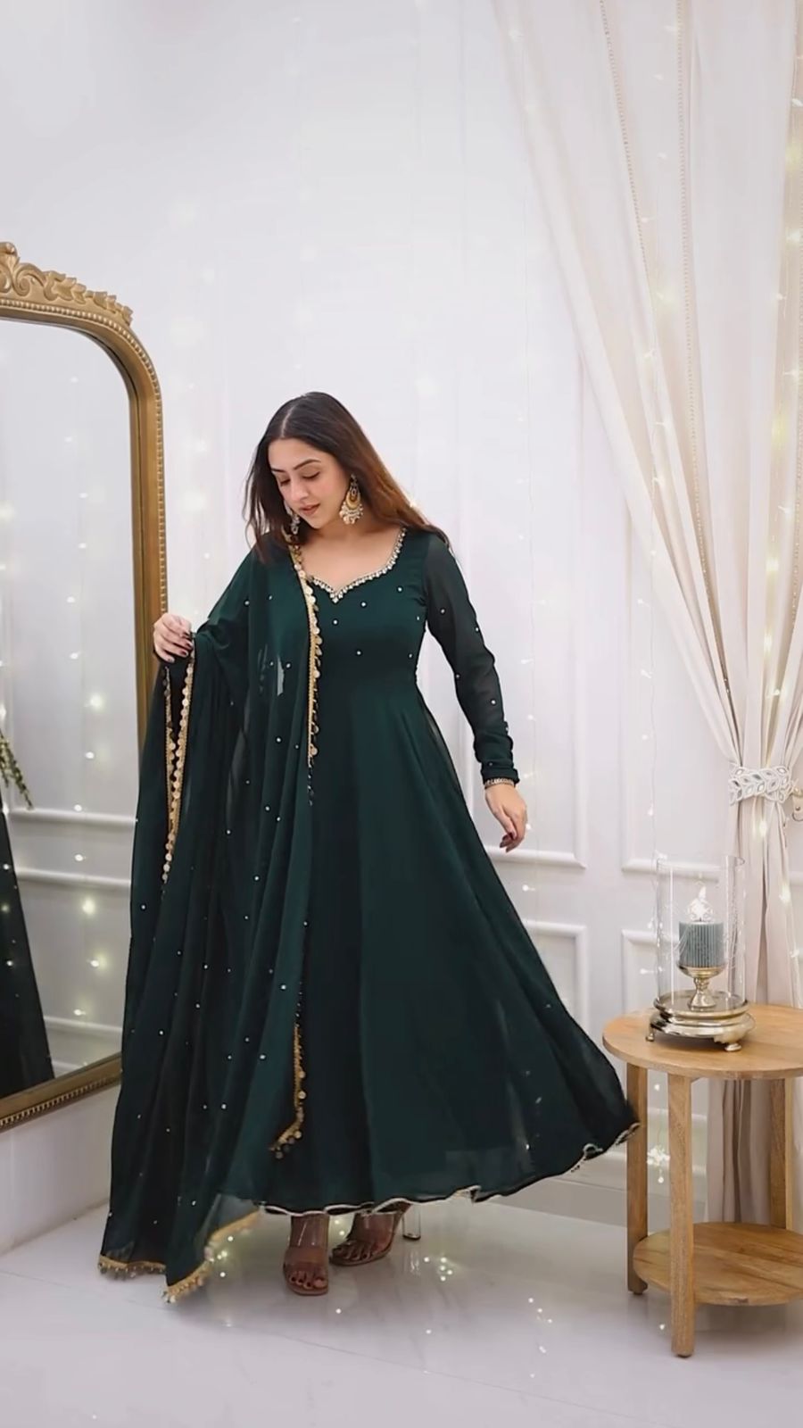 New Launching Hot Selling  Green Color Anarkali Suit