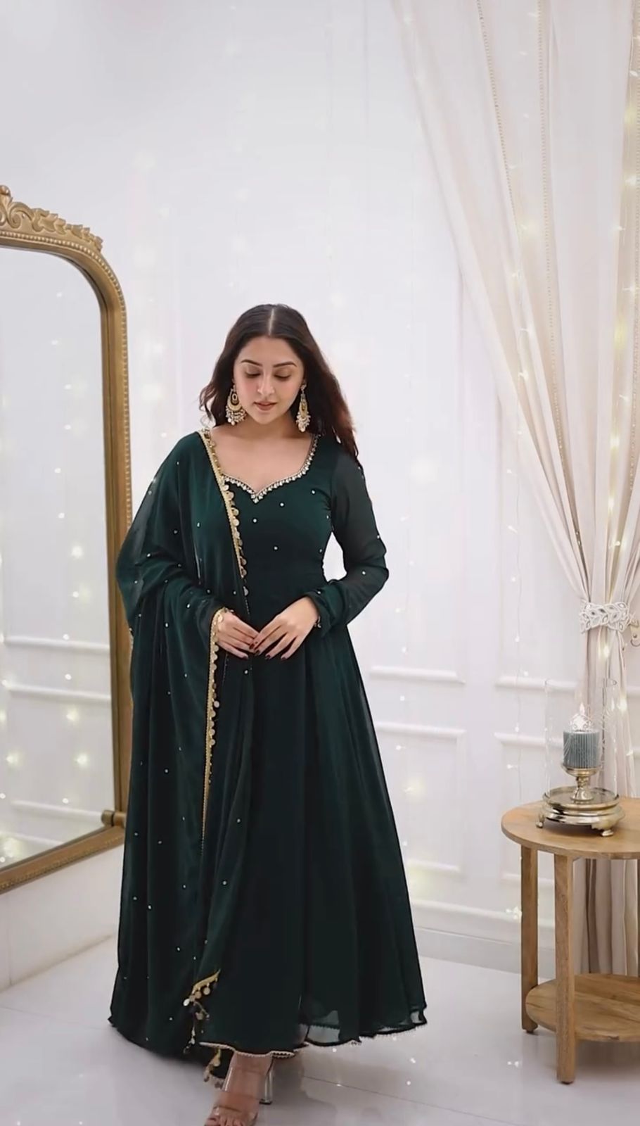 New Launching Hot Selling  Green Color Anarkali Suit