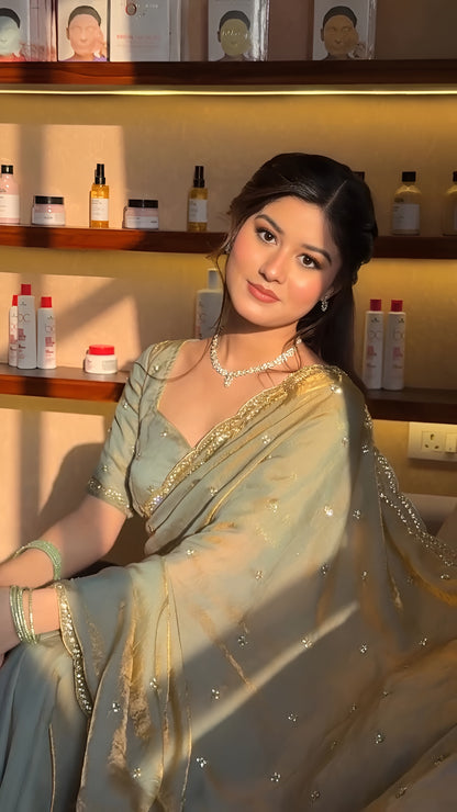 Bits Work Fandy Silk Saree