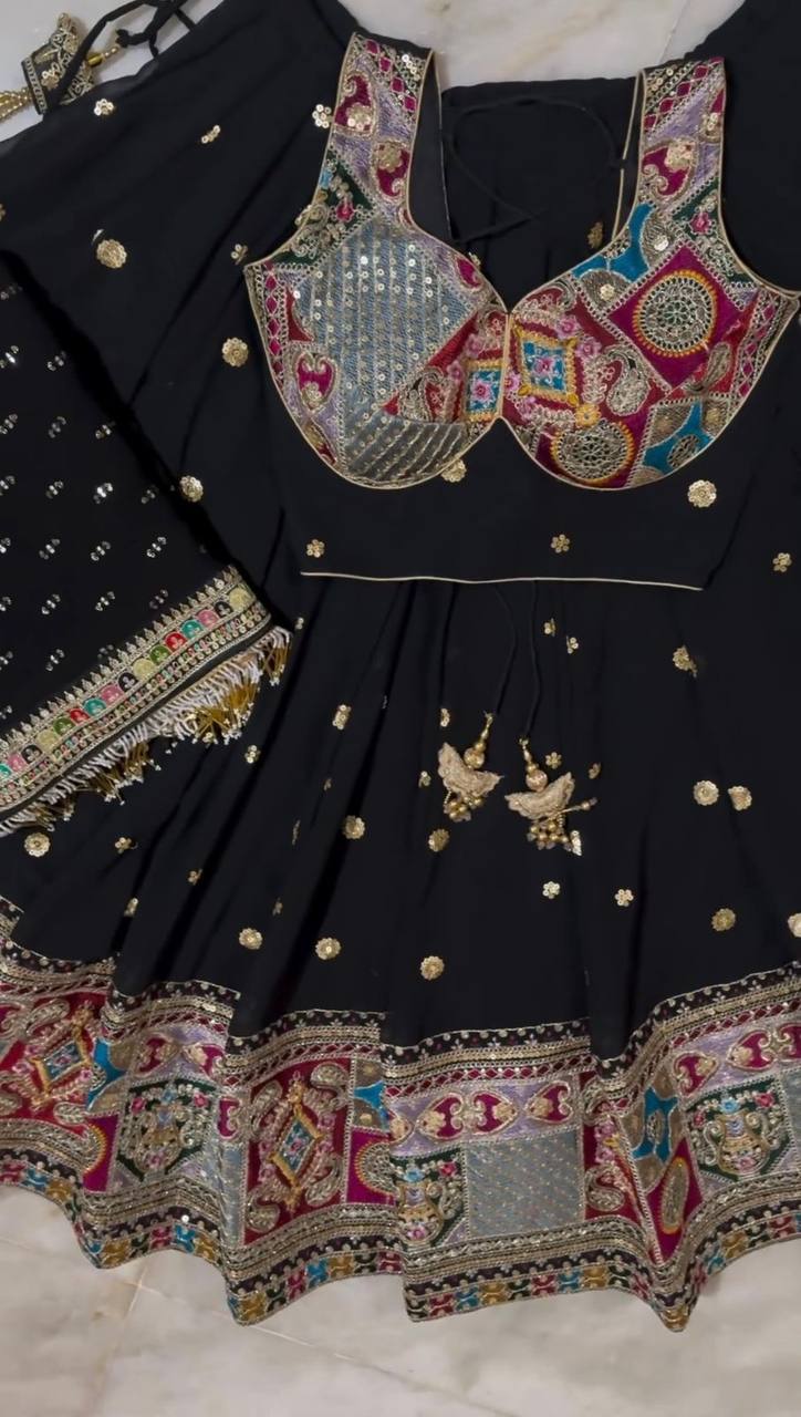 Presenting New Designer Lehenga Choli with Black and Red color