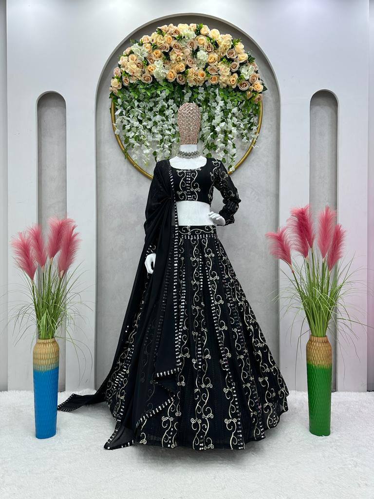 Presenting New Black Color Hot Selling Lehenga Choli