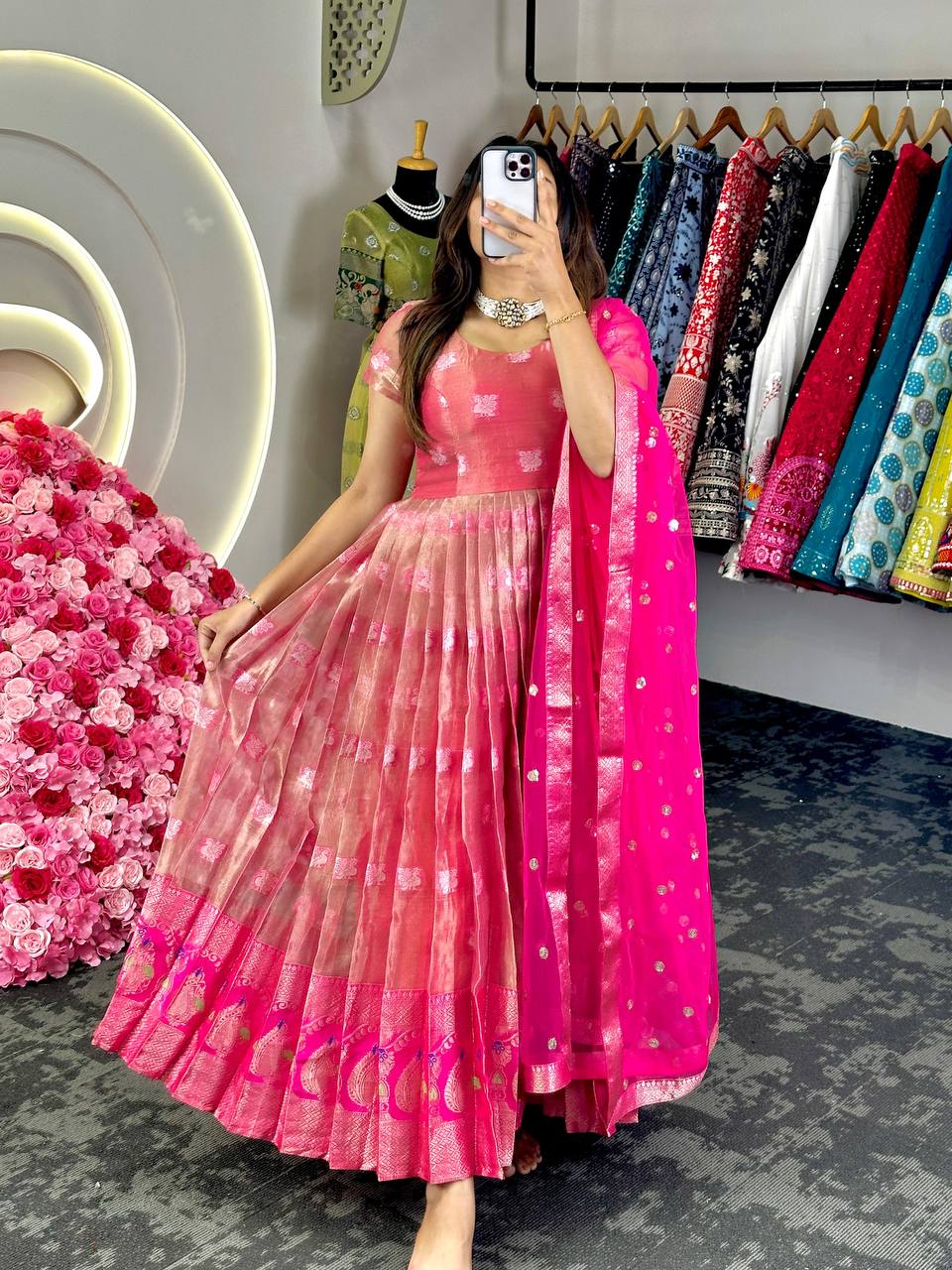 Presenting New Launching Anarkali Gown with Koti