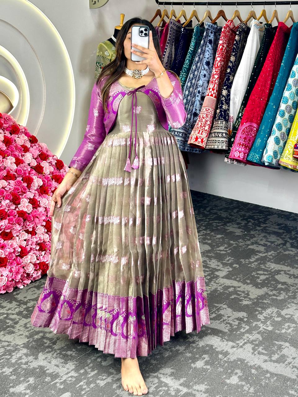 Presenting New Launching Anarkali Gown with Koti