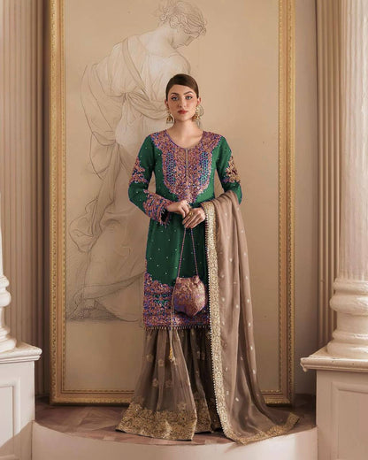 New Launching Georgette Suit with Beautiful fully Sequins Embroidered Georgette Sharara