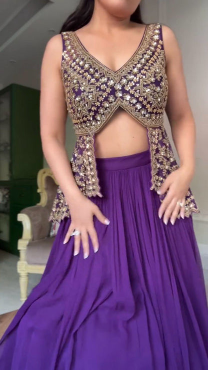 TRENDING DESIGNER PURPLE LEHENGA