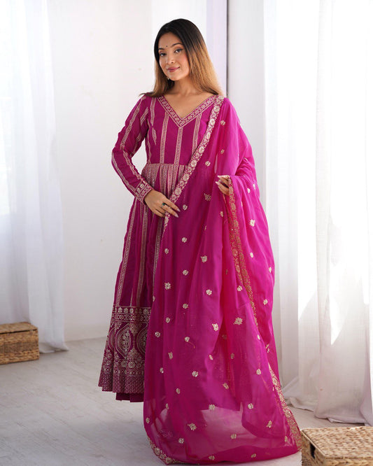 Trending  Sequence work Anarkali Gown