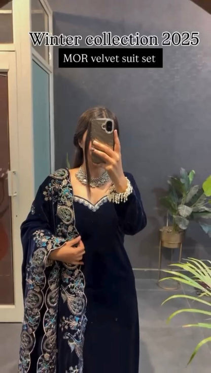 Viscose Velvet Anarkali Suit