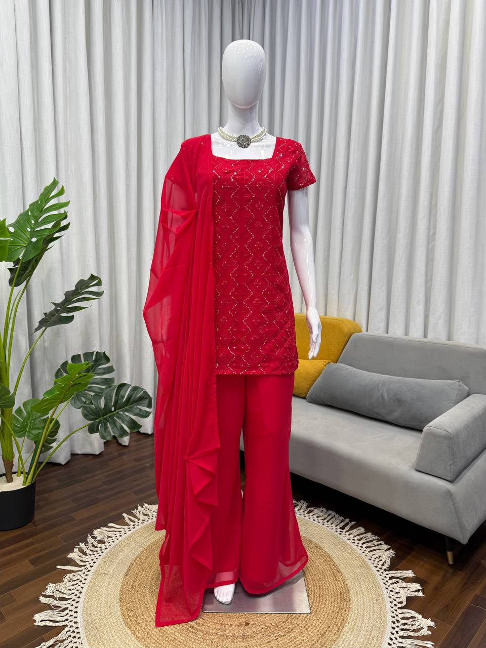 Trending Top with Bootcut Pant and Dupatta