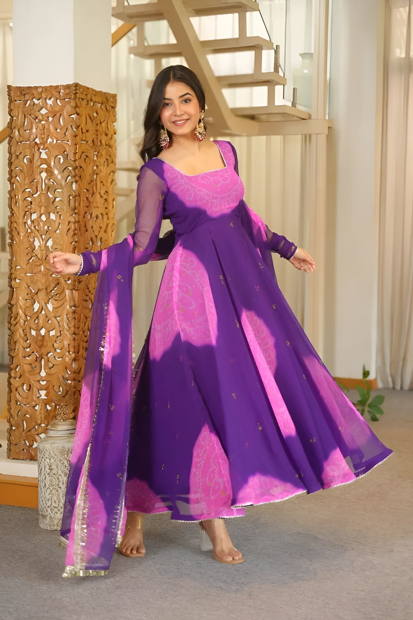 Festive Special Bandhani Anarkali Suit
