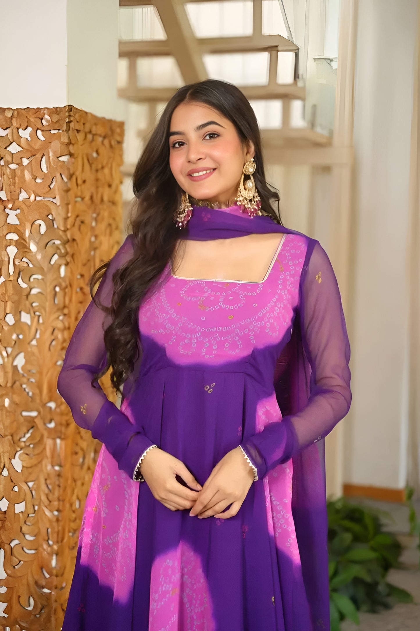 Festive Special Bandhani Anarkali Suit