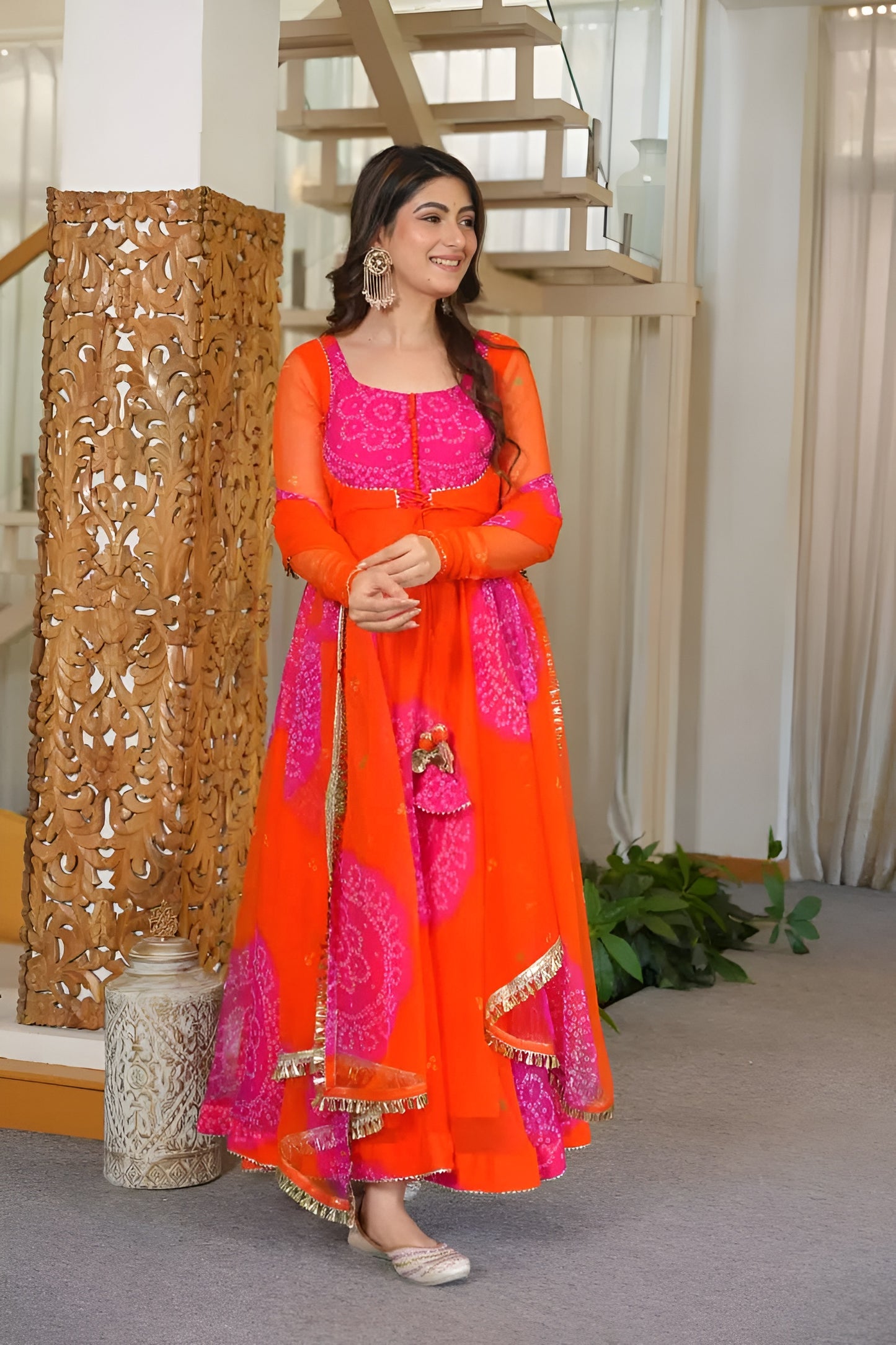 Festive Special Bandhani Anarkali Suit