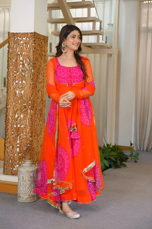 Festive Special Bandhani Anarkali Suit