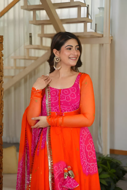 Festive Special Bandhani Anarkali Suit