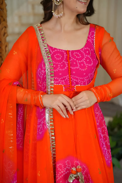 Festive Special Bandhani Anarkali Suit